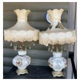 Pair of Vintage Victorian-Style Iridescent Glass