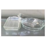 Set of 4 Vintage Pyrex Clear Glass Baking Dishes