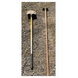 Roundhead Shovel and Garden Hoe