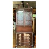 Traditional Mahogany Secretary Desk with Glazed