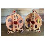Lot of 2 Extension Cord Reels with Extension