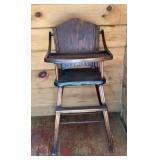 Vintage Wooden Highchair, 38 inches tall x 17.25