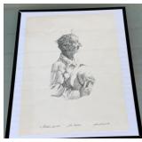 Vintage Pencil Sketch titled The Caddie, artist