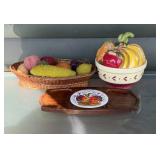 Gail Craft Japan Wooden Serving Tray with Ceramic
