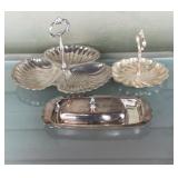 Vintage Wm. Rogers Silverplate Butter Dish &