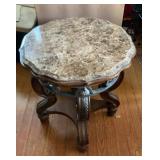Elegant Marble Top Accent Table with Ornately