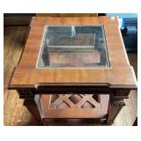 Vintage Mediterranean Revival Glass Top Coffee