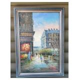 Vintage Rila Oil Painting, 29.5 inches x 41.5