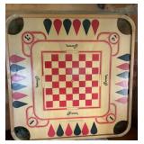 Vintage 1970 Crokinole & Carrom Reversible Wooden