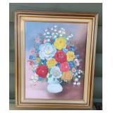 Original Signed Floral Still Life Acrylic