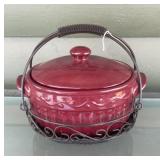 Celebrating Home Burgundy Stoneware Covered