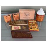 Rustic Country Dï¿½cor Group Including Cigar Box,