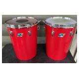 Vintage Ludwig Red Concert Tom Drum Pair ï¿½ 1970s