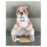 Vintage Bulldog Toilet Paper Holder Wall Plaque