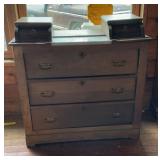 Antique Walnut Eastlake Style 3-Drawer Dresser
