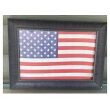 Framed Patriotic American Flag Canvas Wall Art