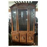 Traditional Walnut China Cabinet & Buffet Hutch