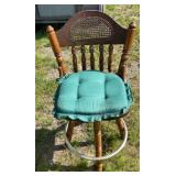Vintage Colonial Revival Cane-Back Swivel Bar