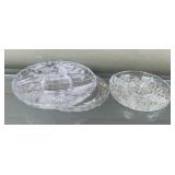 Vintage Clear Pressed Glass Starburst Cake Plate
