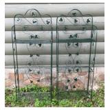 Pair of Metal Ivy Trellis Plant Stands with Three