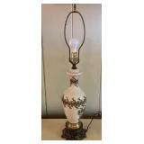 Vintage White Porcelain Table Lamp Bronze Finish