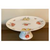 Vintage Fruit Motif Pedestal Cake Stand, stamped