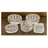 Group of 5 Cut Crystal Salt Cellars, Some have a