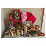 Large Vintage Christmas Ornament Decor Lot w/