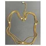 Vintage Multi-Strand Gold Tone Snake Chain