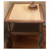 Vintage French Provincial Marble Top End Table w/