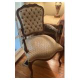 Vintage Tufted Upholstered Parlor Arm Chair