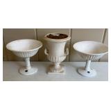 Handmade Baker Finland milk glass 5.5 inches tall