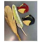 Vintage Figural Swan Brooches & Modernist Feather