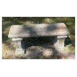 Vintage Cast Stone Garden Bench with Decorative