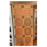Vintage Handmade Patchwork Quilt Log Cabin