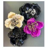 Vintage Enameled Poppy Flower Brooch Lot ï¿½