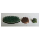 Vintage Metal Floral Frog Pin Holders, largest is