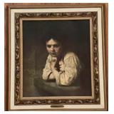 Vintage Rembrandt 'Young Girl at a Window' Framed