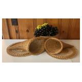 Wicker Cornucopia Baskets, Pedestal Basket,