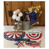 Patriotic Americana Wall Decor, Floral