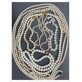 Vintage Monet, Cezanne, Faux Pearl & White Bead
