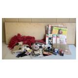 Vintage Sewing Supplies Lot with Singer Manuals,