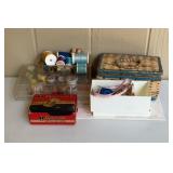 Vintage Sewing & Craft Supplies Lot with Wicker