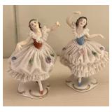 Pair Aelteste Volkstedt German Porcelain Lace