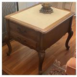 French Provincial Drawer End Table w/ Marble