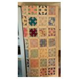 Vintage Hand-Pieced Album Sampler Quilt, 64 x 78