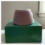 Vintage Frank Tan 100% Wool Pillbox Hat with Gold