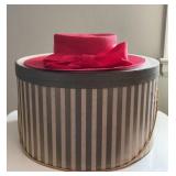 Vintage Makins New York Red Straw Wide Brim