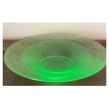 UV GLOW Vintage Glass Console Bowl with Etched