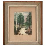 Vintage Original Mountain Stream Landscape